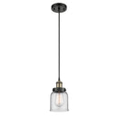 Bell Mini Pendant shown in the Black Antique Brass finish with a Clear shade