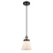 Cone Mini Pendant shown in the Black Antique Brass finish with a Matte White shade