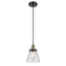 Cone Mini Pendant shown in the Black Antique Brass finish with a Clear shade