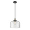 Bell Mini Pendant shown in the Black Antique Brass finish with a Clear shade