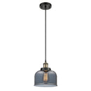 Bell Mini Pendant shown in the Black Antique Brass finish with a Plated Smoke shade