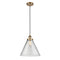 Cone Mini Pendant shown in the Brushed Brass finish with a Clear shade