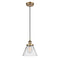 Cone Mini Pendant shown in the Brushed Brass finish with a Clear shade