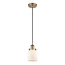 Bell Mini Pendant shown in the Brushed Brass finish with a Matte White shade