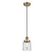 Bell Mini Pendant shown in the Brushed Brass finish with a Clear shade