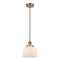 Bell Mini Pendant shown in the Brushed Brass finish with a Matte White shade