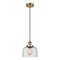 Bell Mini Pendant shown in the Brushed Brass finish with a Seedy shade