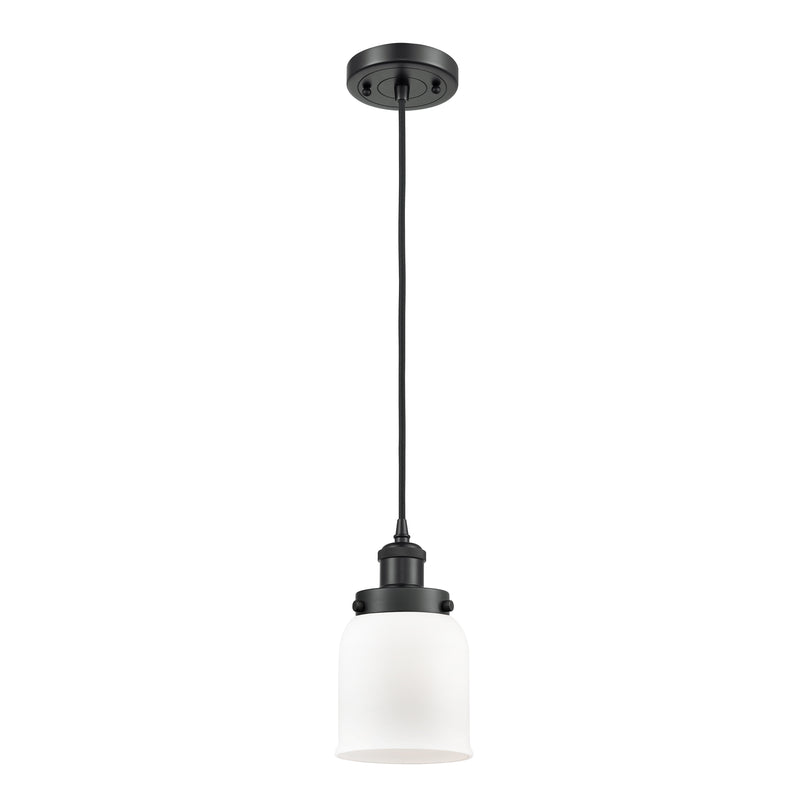 Bell Mini Pendant shown in the Matte Black finish with a Matte White shade