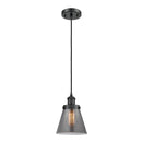 Cone Mini Pendant shown in the Matte Black finish with a Plated Smoke shade