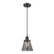 Cone Mini Pendant shown in the Matte Black finish with a Plated Smoke shade