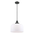 Bell Mini Pendant shown in the Matte Black finish with a Matte White shade