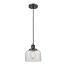 Bell Mini Pendant shown in the Matte Black finish with a Clear shade