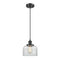 Bell Mini Pendant shown in the Matte Black finish with a Clear shade