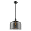 Bell Mini Pendant shown in the Matte Black finish with a Plated Smoke shade