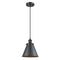 Appalachian Mini Pendant shown in the Matte Black finish with a Matte Black shade