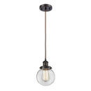 Beacon Mini Pendant shown in the Oil Rubbed Bronze finish with a Clear shade