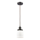 Bell Mini Pendant shown in the Oil Rubbed Bronze finish with a Matte White shade