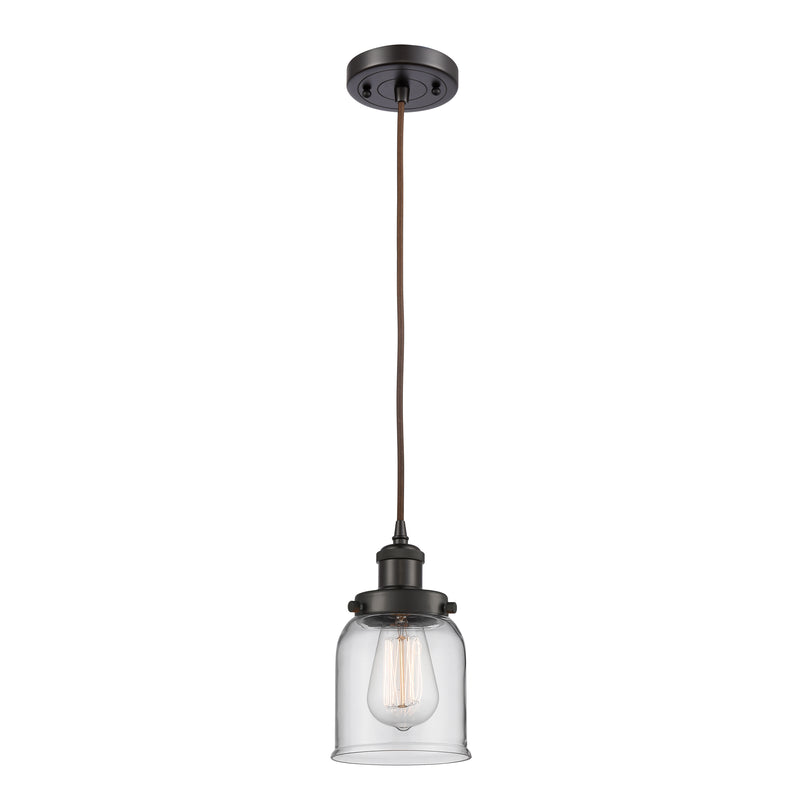 Bell Mini Pendant shown in the Oil Rubbed Bronze finish with a Clear shade