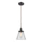 Cone Mini Pendant shown in the Oil Rubbed Bronze finish with a Clear shade