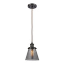 Cone Mini Pendant shown in the Oil Rubbed Bronze finish with a Plated Smoke shade