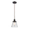 Cone Mini Pendant shown in the Oil Rubbed Bronze finish with a Seedy shade