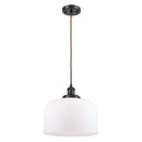 Bell Mini Pendant shown in the Oil Rubbed Bronze finish with a Matte White shade