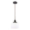 Bell Mini Pendant shown in the Oil Rubbed Bronze finish with a Matte White shade