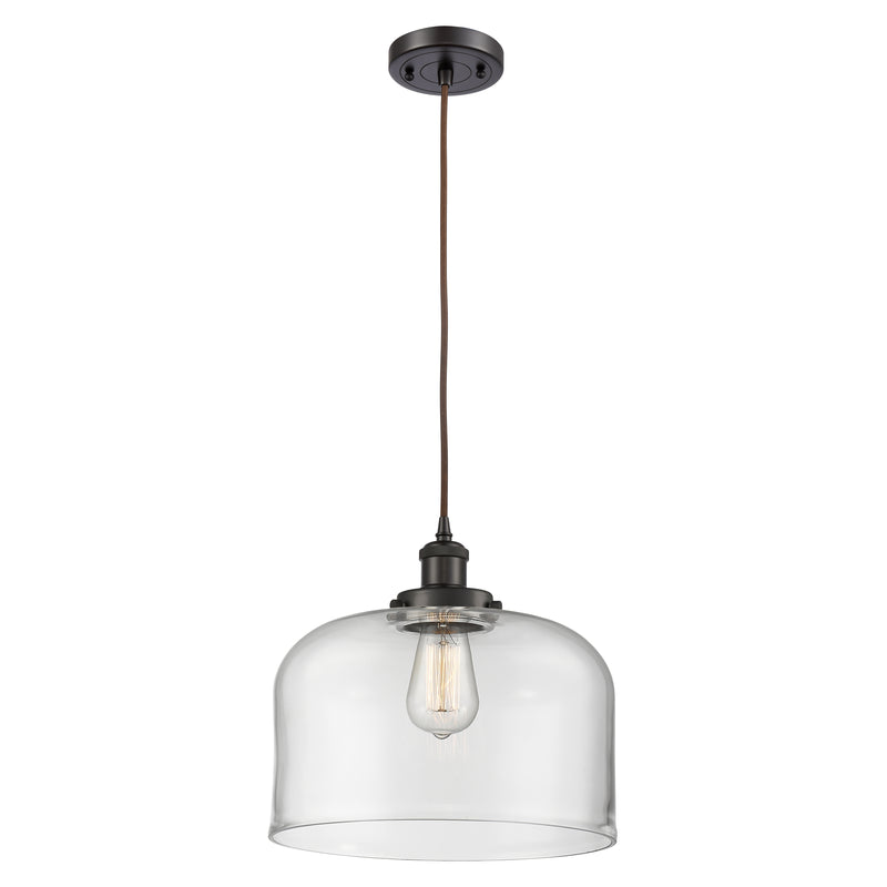 Bell Mini Pendant shown in the Oil Rubbed Bronze finish with a Clear shade