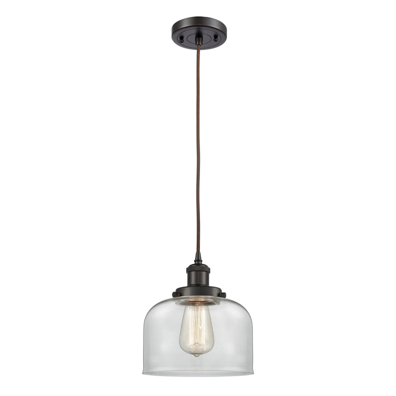 Bell Mini Pendant shown in the Oil Rubbed Bronze finish with a Clear shade