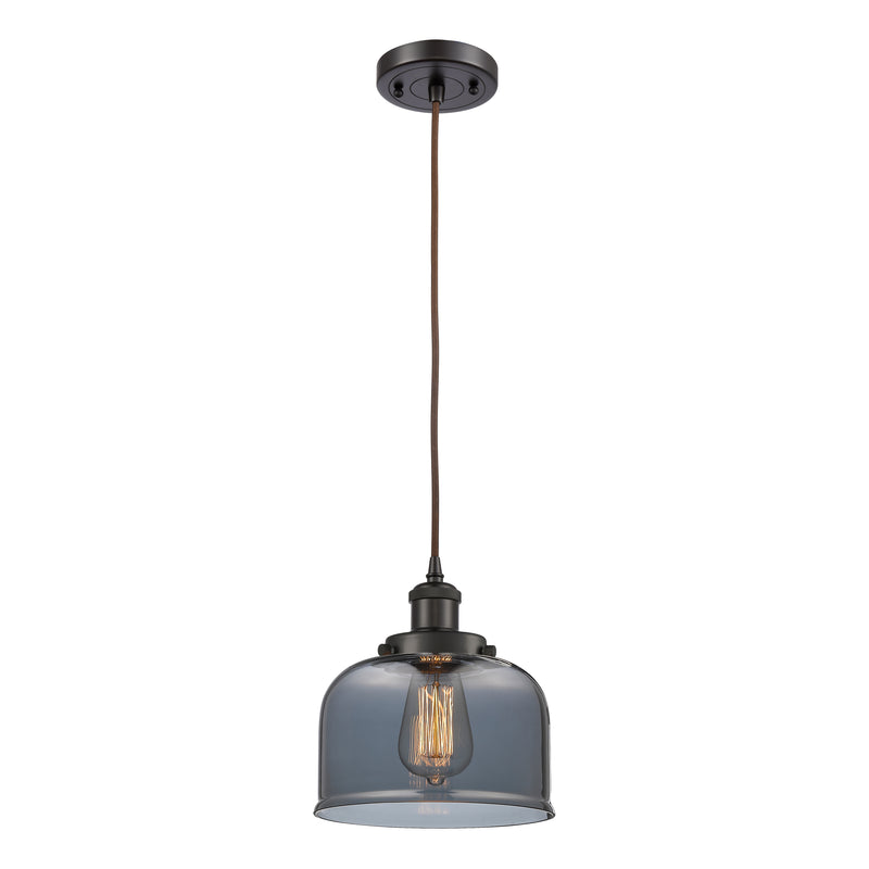 Bell Mini Pendant shown in the Oil Rubbed Bronze finish with a Plated Smoke shade