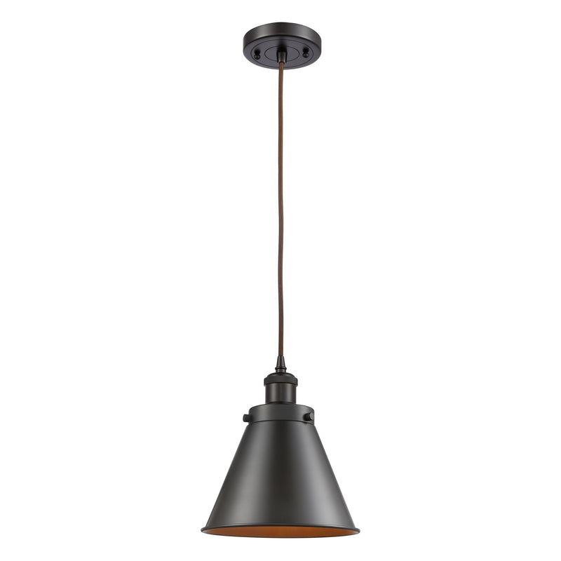 Appalachian Mini Pendant shown in the Oil Rubbed Bronze finish with a Oil Rubbed Bronze shade