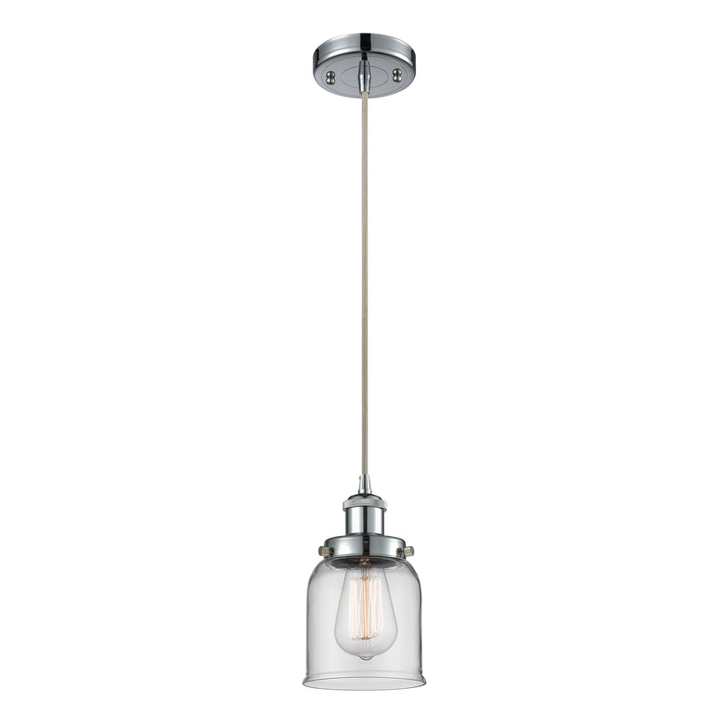 Bell Mini Pendant shown in the Polished Chrome finish with a Clear shade