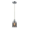 Bell Mini Pendant shown in the Polished Chrome finish with a Plated Smoke shade