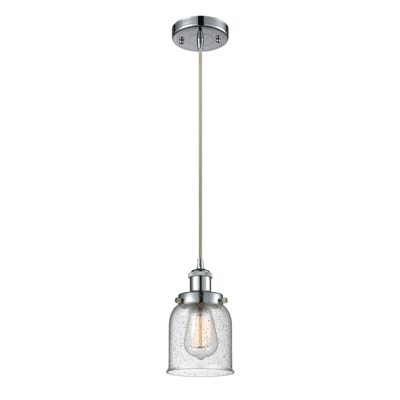 Bell Mini Pendant shown in the Polished Chrome finish with a Seedy shade