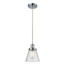 Cone Mini Pendant shown in the Polished Chrome finish with a Seedy shade