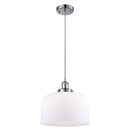 Bell Mini Pendant shown in the Polished Chrome finish with a Matte White shade