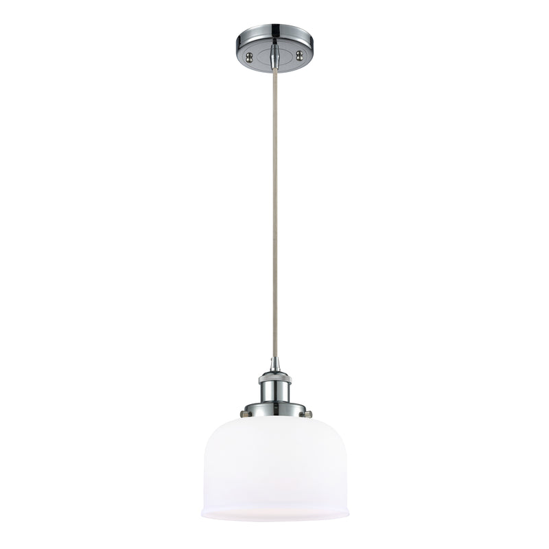 Bell Mini Pendant shown in the Polished Chrome finish with a Matte White shade