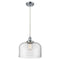 Bell Mini Pendant shown in the Polished Chrome finish with a Clear shade