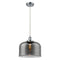 Bell Mini Pendant shown in the Polished Chrome finish with a Plated Smoke shade