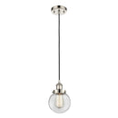 Beacon Mini Pendant shown in the Polished Nickel finish with a Clear shade