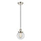 Beacon Mini Pendant shown in the Polished Nickel finish with a Clear shade