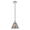 Cone Mini Pendant shown in the Polished Nickel finish with a Plated Smoke shade