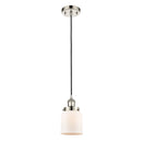 Bell Mini Pendant shown in the Polished Nickel finish with a Matte White shade