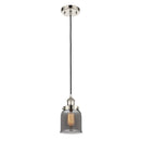 Bell Mini Pendant shown in the Polished Nickel finish with a Plated Smoke shade