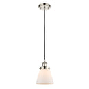 Cone Mini Pendant shown in the Polished Nickel finish with a Matte White shade