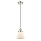 Cone Mini Pendant shown in the Polished Nickel finish with a Matte White shade