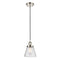 Cone Mini Pendant shown in the Polished Nickel finish with a Seedy shade