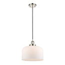 Bell Mini Pendant shown in the Polished Nickel finish with a Matte White shade