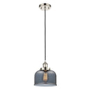 Bell Mini Pendant shown in the Polished Nickel finish with a Plated Smoke shade