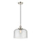 Bell Mini Pendant shown in the Polished Nickel finish with a Seedy shade